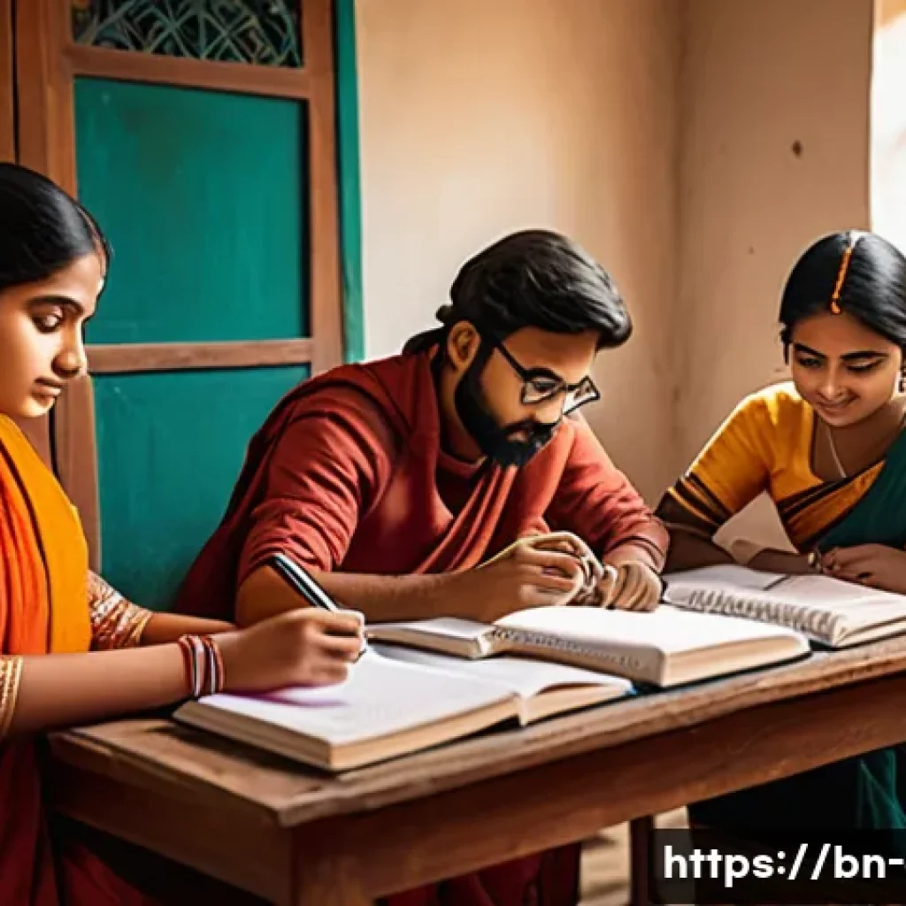 전기기사 시험 응시료 절약법 - A detailed illustration of a group of Bengali students preparing together for an exam, sitting aroun...