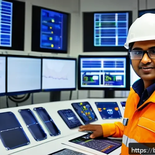 전기분야 커리어 설계 방법 - A professional young Bangladeshi electrical engineer in a modern power plant control room, wearing s...