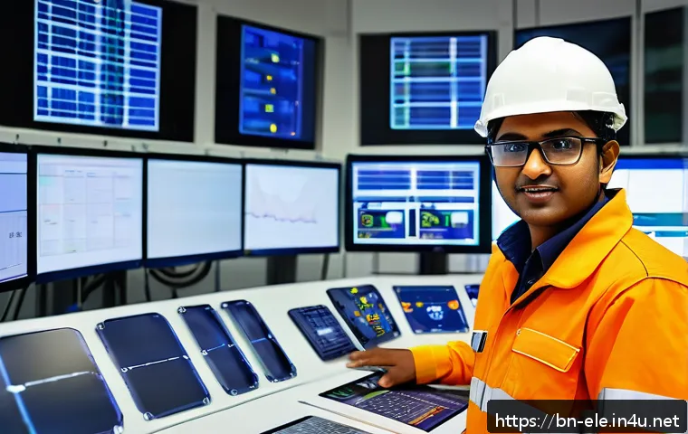 전기분야 커리어 설계 방법 - A professional young Bangladeshi electrical engineer in a modern power plant control room, wearing s...