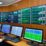 전기기사와 대체 에너지 시스템 - A detailed, realistic scene of a modern smart grid control room in Bangladesh, featuring engineers m...